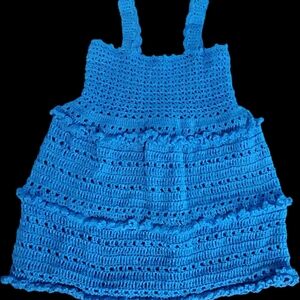 Blue Tiered Smocked Sundress